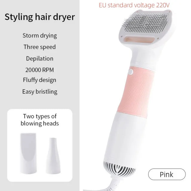 3-in-1 Pet Hair Dryer & Grooming Brush