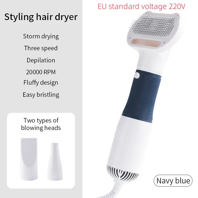 3-in-1 Pet Hair Dryer & Grooming Brush